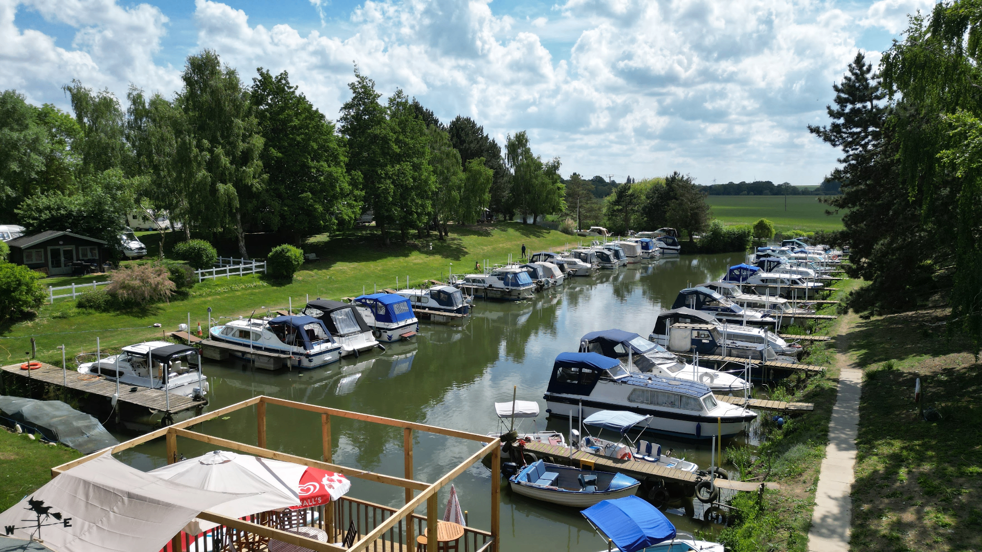 Boat moorings at Huntingdon Boathaven
